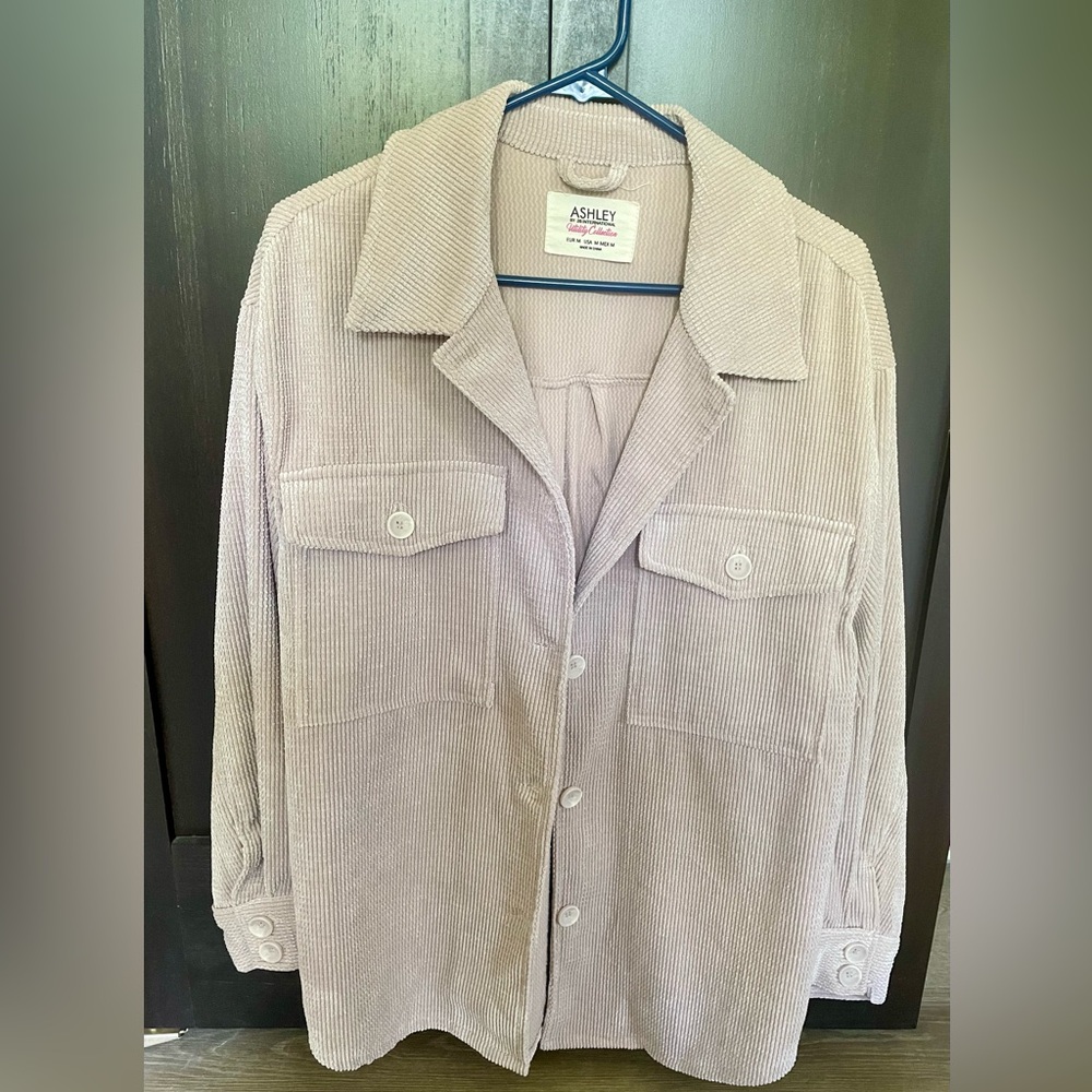 Ashley by 26 International Light Pink Corduroy Shirt Jacket